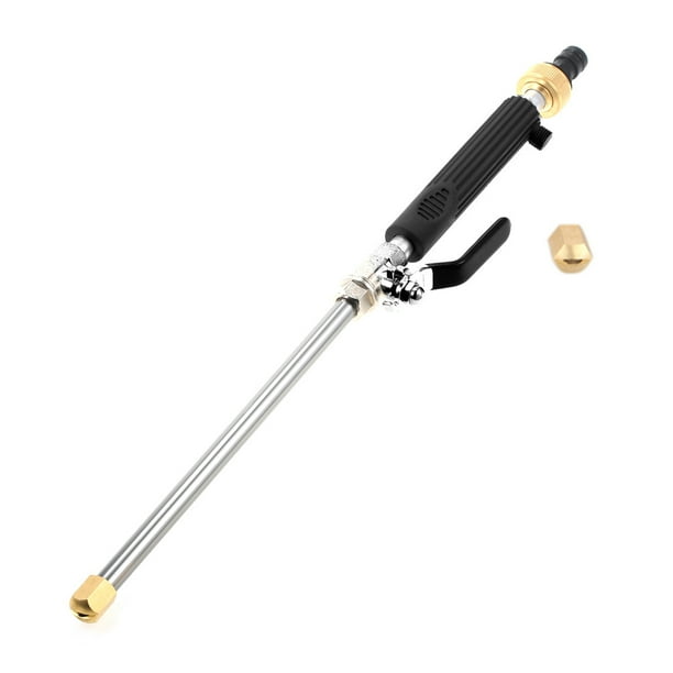 Ajzar Good Quality Alloy Wash Tube Hose Car High Pressure Power Water Spray Washer with 2 Spray Tips Tools Auto Maintenance Cleaner Watering Lawn Garden Black